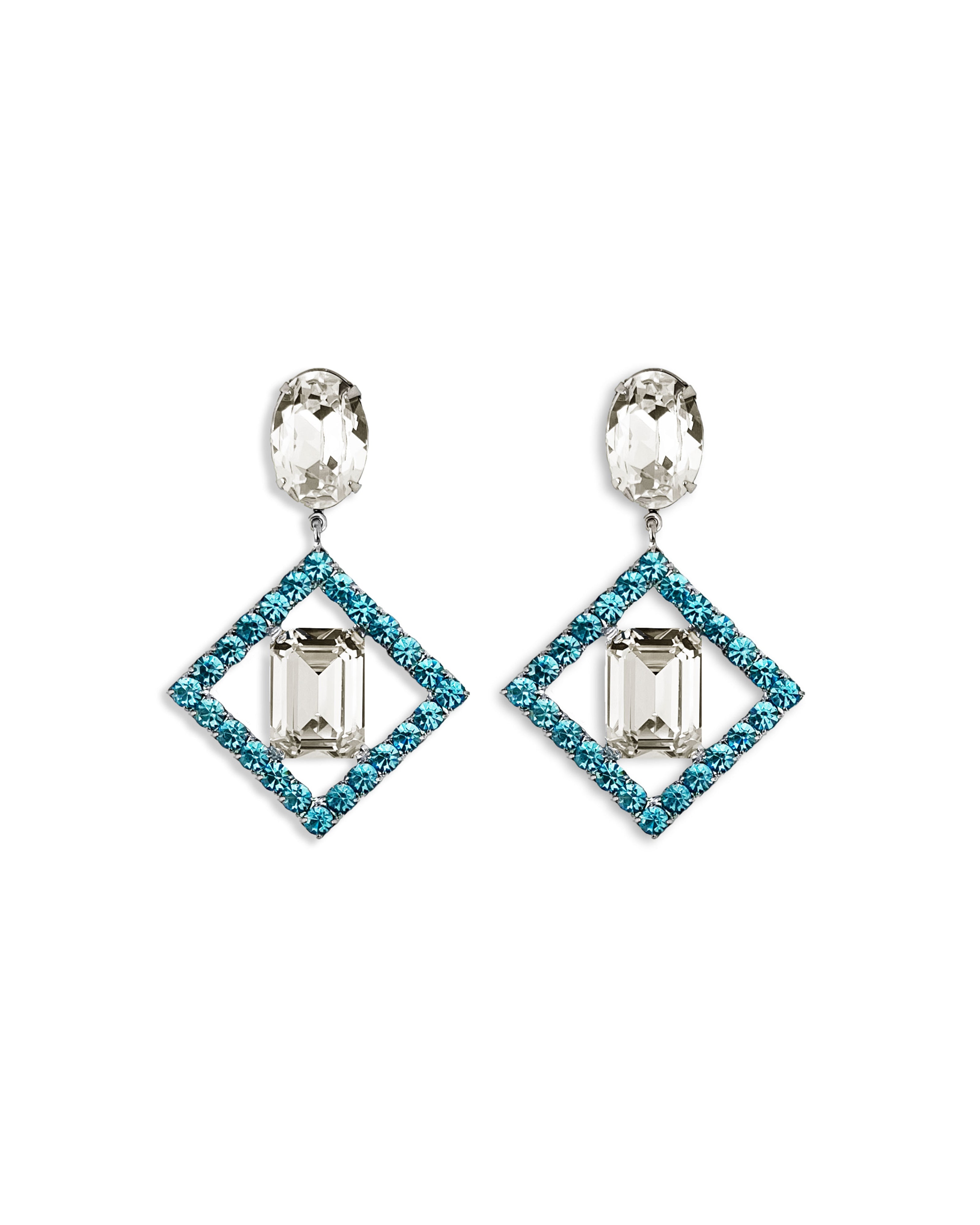 Blue Bellini Clip Earrings