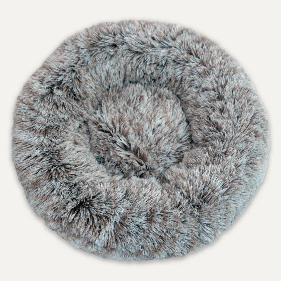 Goo-eez Bed Round Luxury Plush Pet Bed Beige/Brown