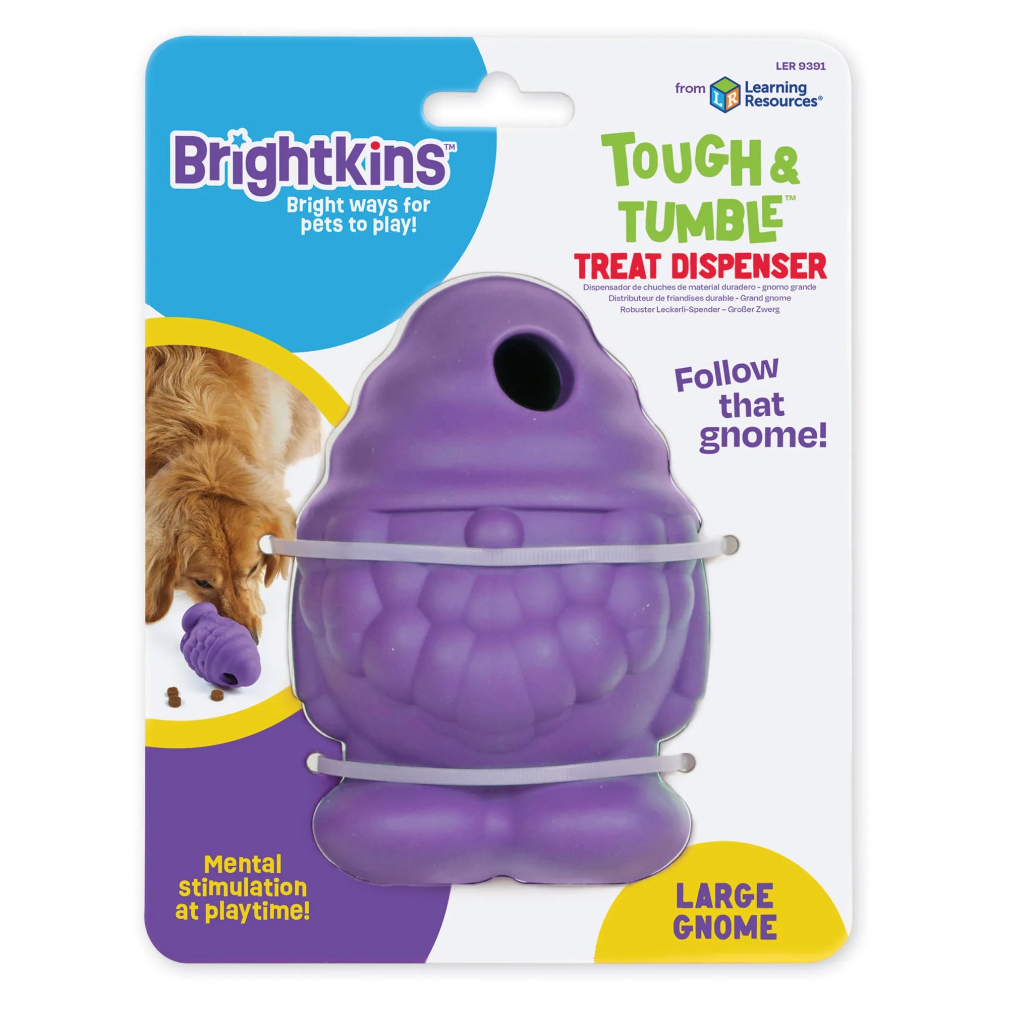 Brightkins Dog Toy Tough & Tumble Gnome Treat Dispenser