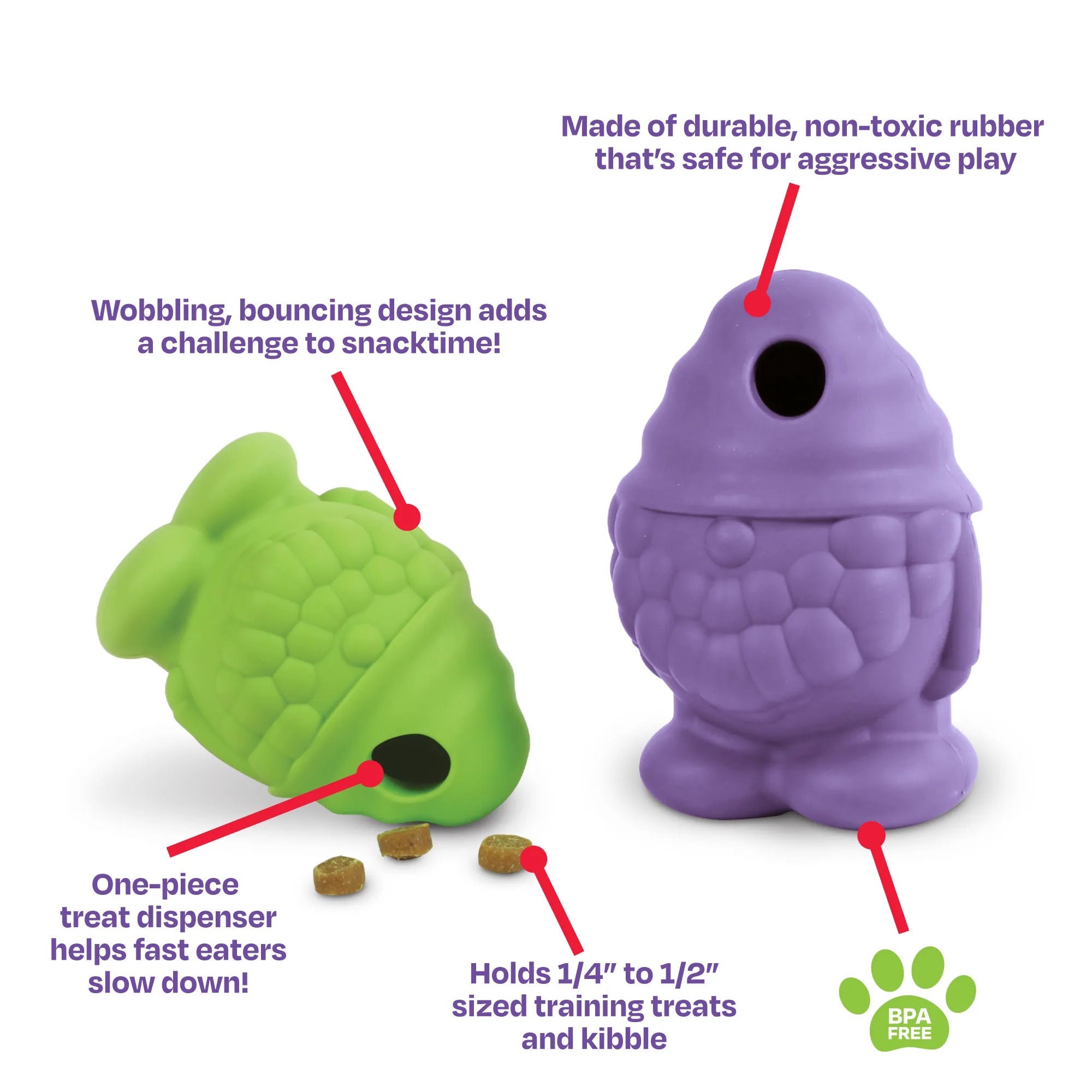 Brightkins Dog Toy Tough & Tumble Gnome Treat Dispenser
